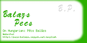 balazs pecs business card